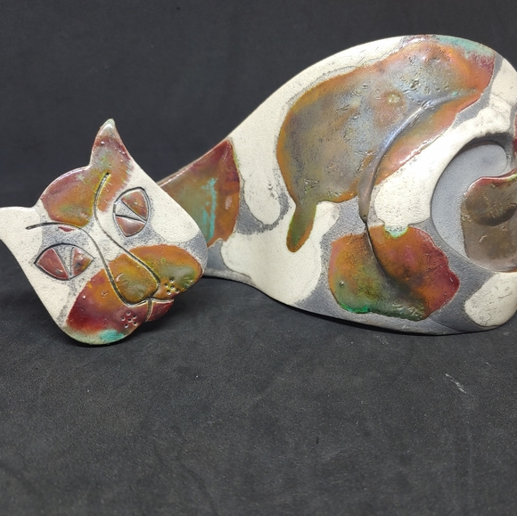 Slab Pottery Cat Abstract Art Canada - Picture 5 of 11